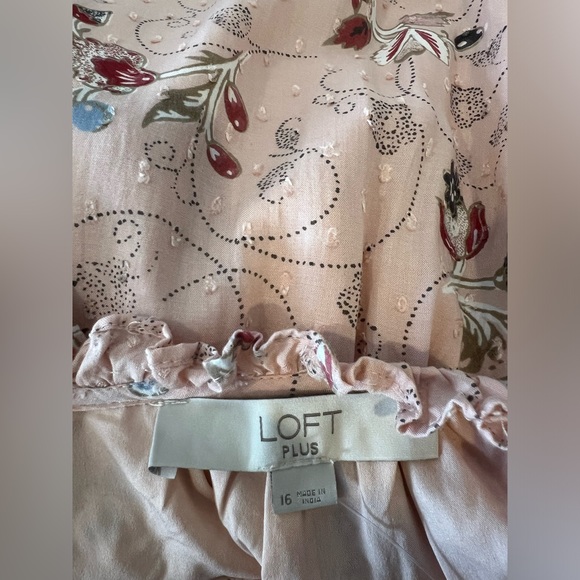 New Ann Taylor LOFT pink clip dot floral dress 16 Plus - Picture 5 of 6